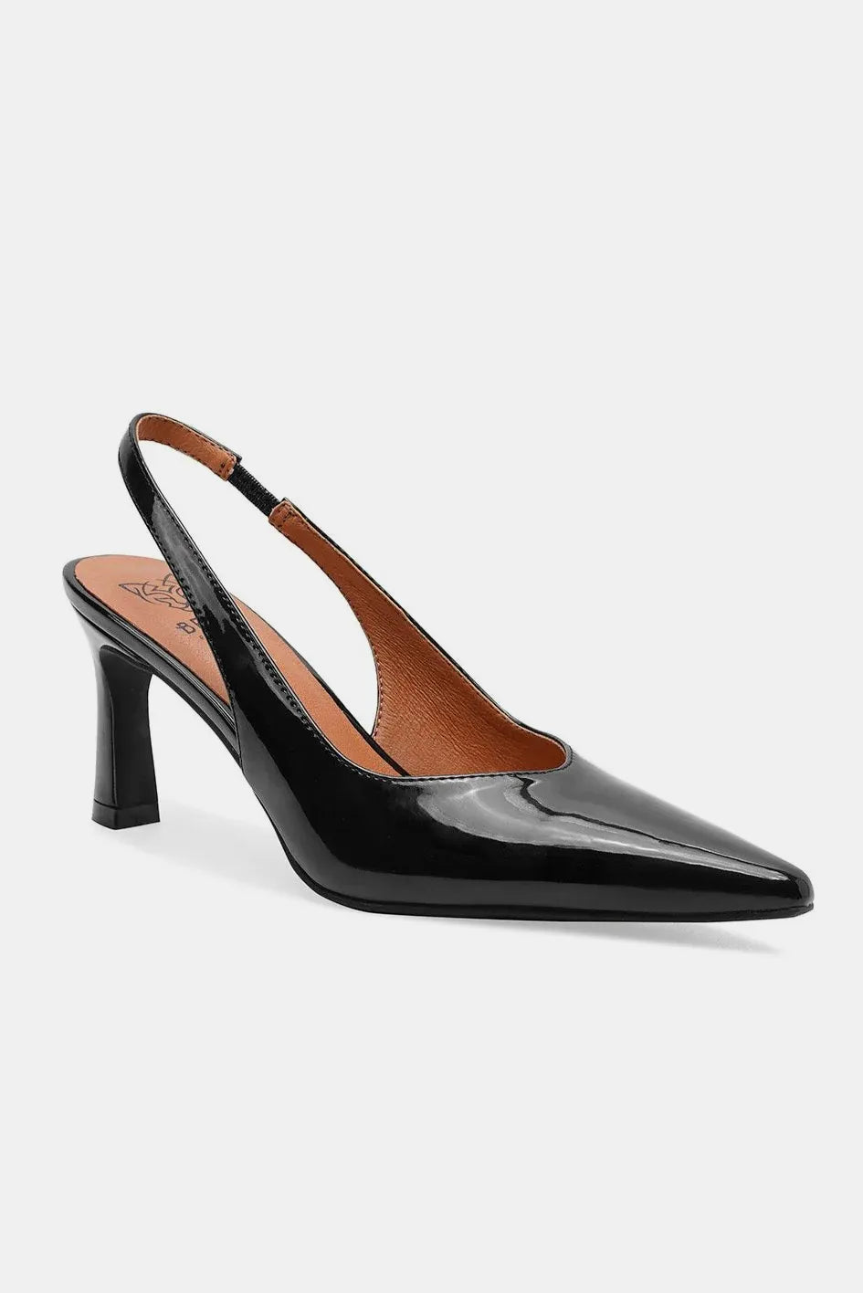 Faux Leather Point Toe Slingback Pumps - Heels
