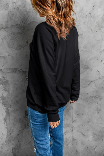 Western Ghost Round Neck Long Sleeve Sweatshirt