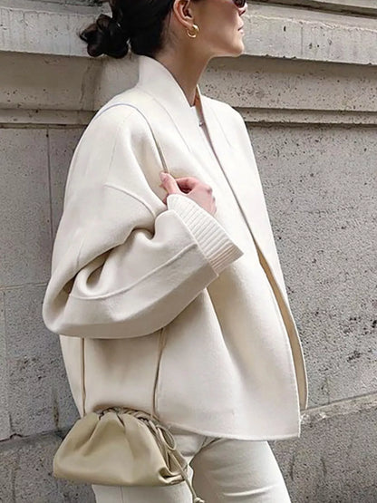 Women's Open Front Lightweight Cropped Coat - Coats