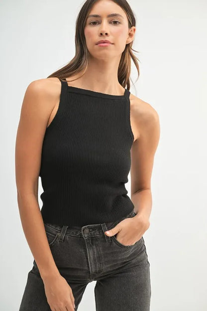 Timeless Ribbed Knit Tank Top - Tank Tops