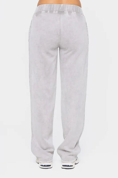 Elastic Waist Cotton Pants With Pockets - Active Pants