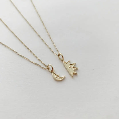 BFF Sun & Moon Friendship Necklace Duo — Celestial Matching Pendant Gift Set - Necklaces