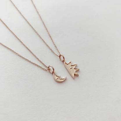 BFF Sun & Moon Friendship Necklace Duo — Celestial Matching Pendant Gift Set - Necklaces