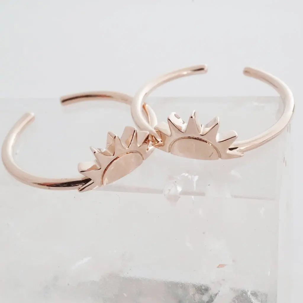 BFF Sun Ring Duo — Radiant Matching Stacking Friendship Ring Set - Rings