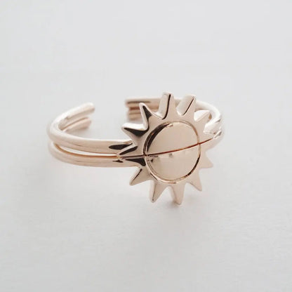 BFF Sun Ring Duo — Radiant Matching Stacking Friendship Ring Set - Rings