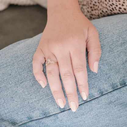 BFF Sun Ring Duo — Radiant Matching Stacking Friendship Ring Set - Rings