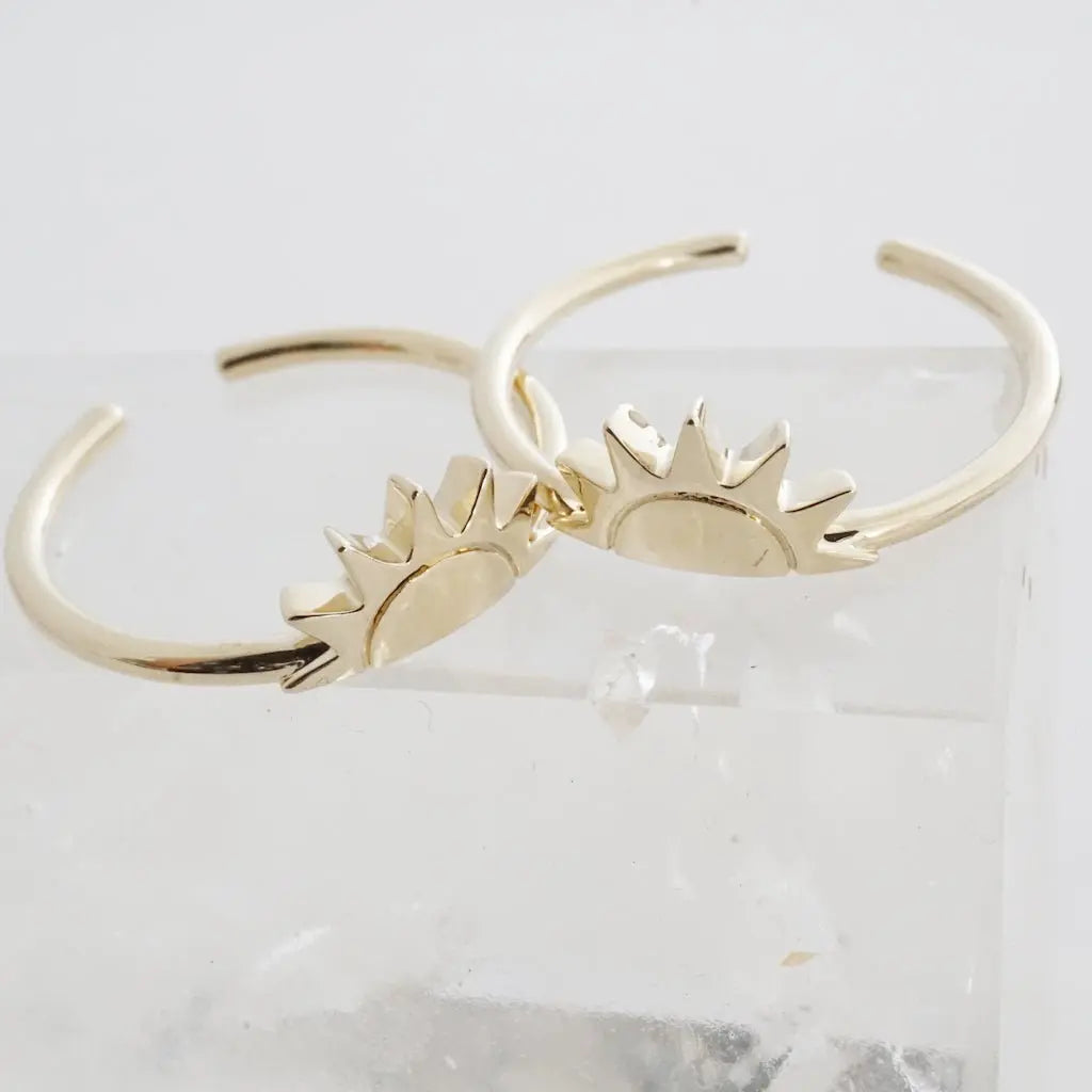 BFF Sun Ring Duo — Radiant Matching Stacking Friendship Ring Set - Rings