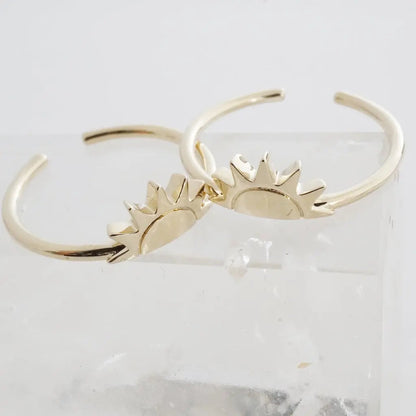 BFF Sun Ring Duo — Radiant Matching Stacking Friendship Ring Set - Rings