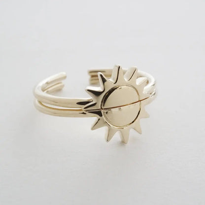 BFF Sun Ring Duo — Radiant Matching Stacking Friendship Ring Set - Rings
