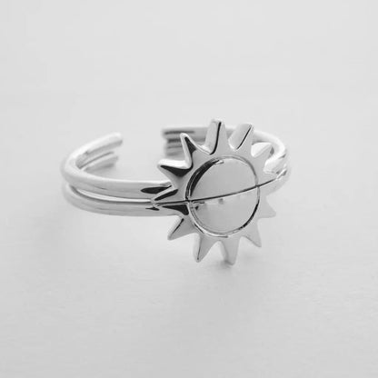 BFF Sun Ring Duo — Radiant Matching Stacking Friendship Ring Set - Rings