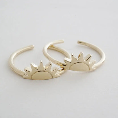 BFF Sun Ring Duo — Radiant Matching Stacking Friendship Ring Set - Rings