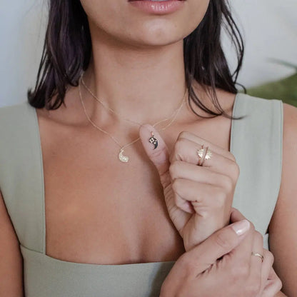 BFF Yin & Yang Crystal Necklace Duo — Friendship Gift Set Matching Pendants - Necklaces
