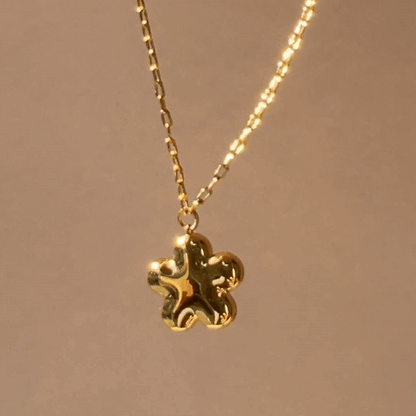 Bloom Flower Locket Layered Paperclip Chain Necklace — Dainty Everyday Jewelry - Necklaces