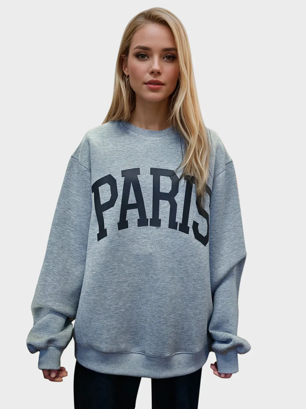 Paris Round Neck Long Sleeve Sweatshirt | Trendy Sweatshirts Outfit Idea for Women by Ro + Ivy | Elevated Basics, Modern Comfort & Style