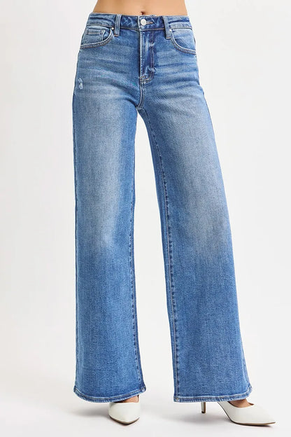 High Rise Wide Leg Jeans - Jeans