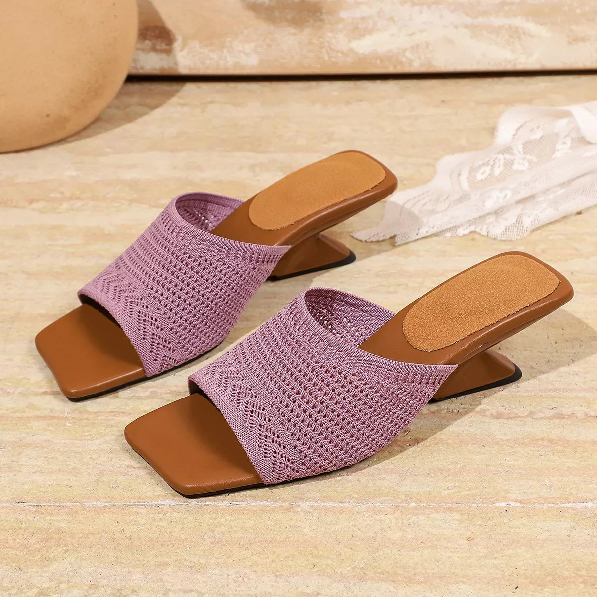 Women's Open Toe Block Heel Sandals - Sandals