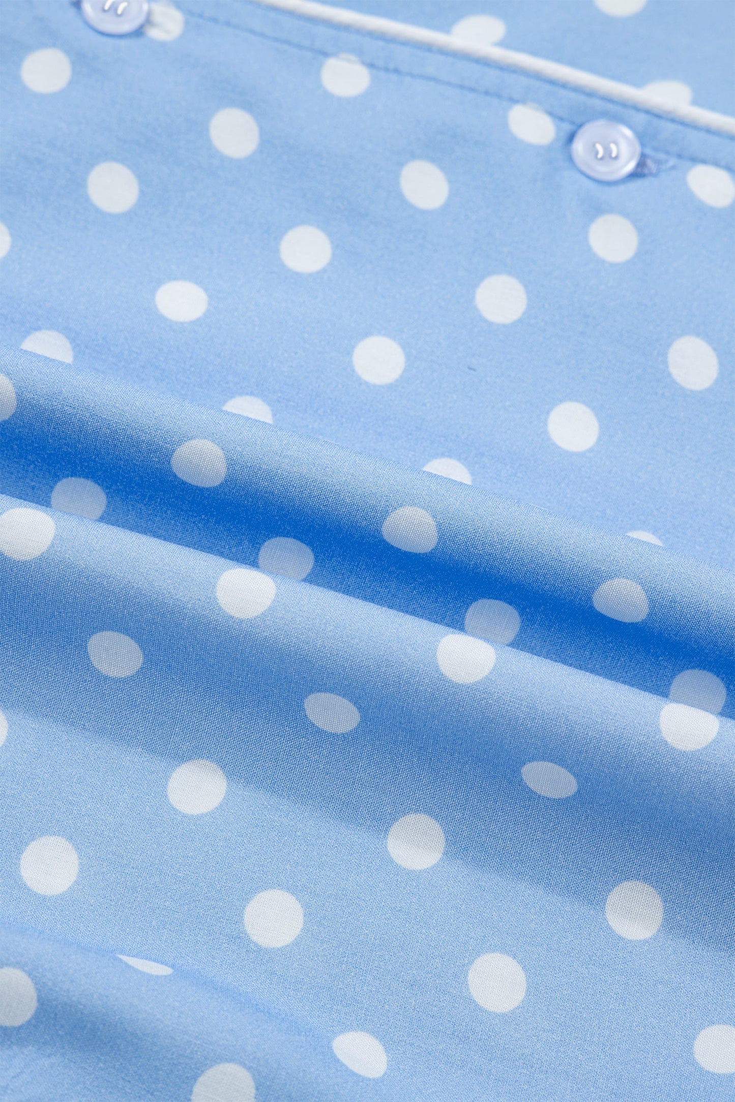 Polka Dot Striped Edge Short Sleeve Pajama Set — Cozy Playful Sleepwear Style - Loungewear & Sleepwear/Sleepwear
