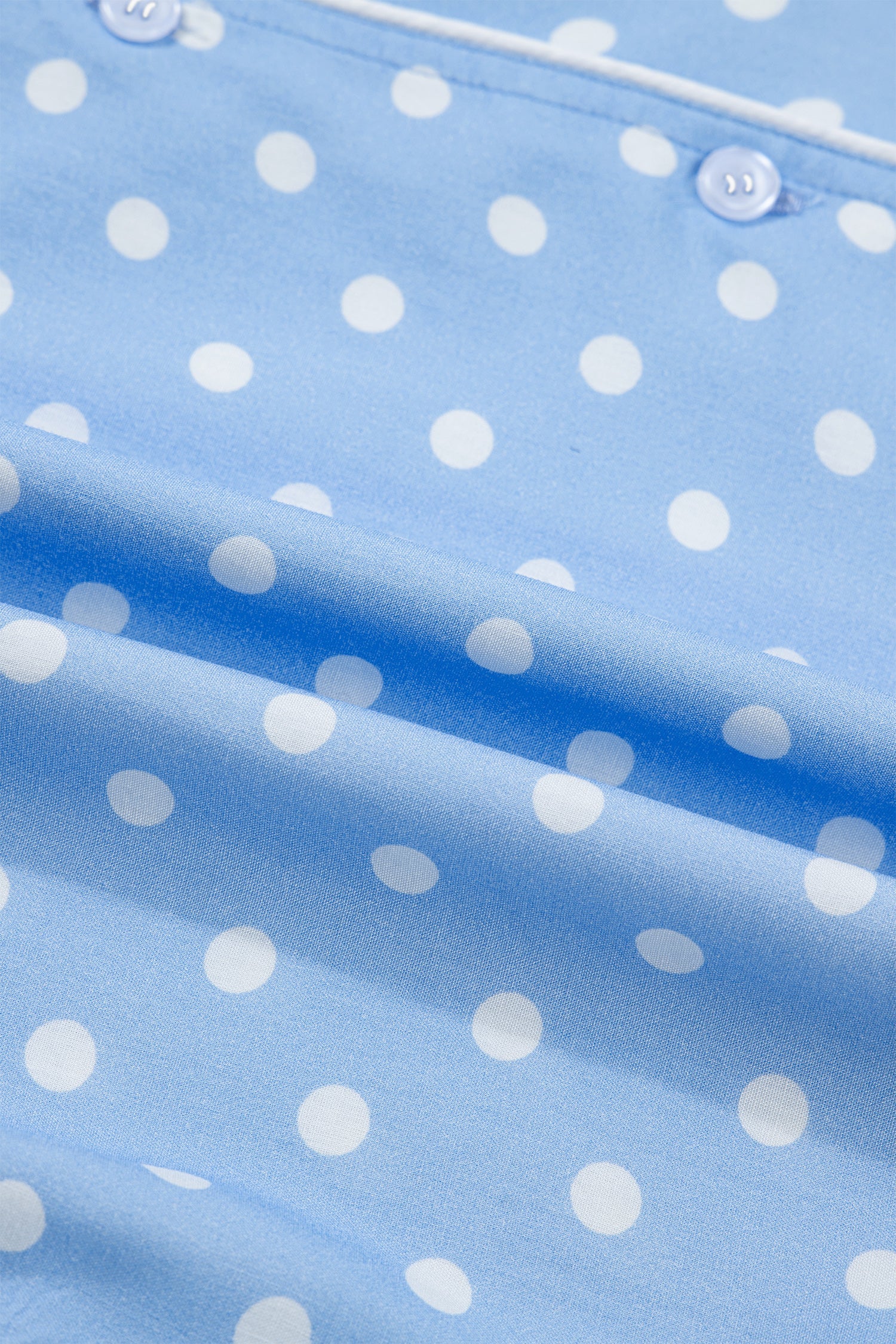 Polka Dot Striped Edge Short Sleeve Pajama Set — Cozy Playful Sleepwear Style - Loungewear & Sleepwear/Sleepwear