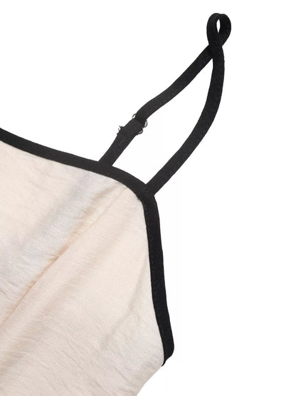 Women's Contrast Trim Flowy Wide Leg Jumpsuit - Jumpsuits