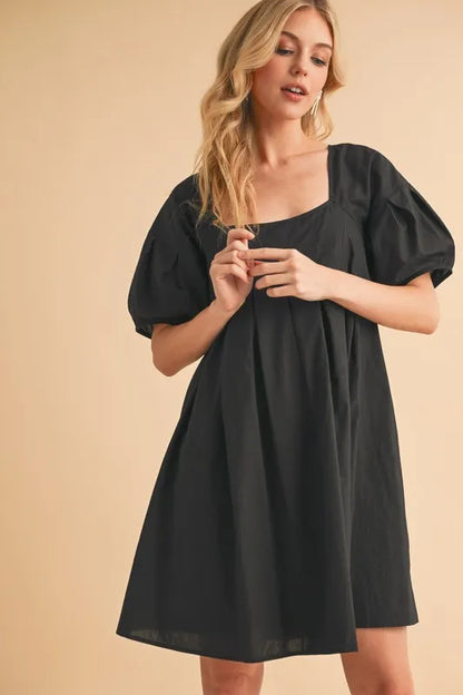 Square Neck Short Sleeve Knee Length Dress With Pockets | Trendy Knee Length Dresses Outfit Idea for Women by Ro + Ivy | Elevated Basics, Modern Comfort & Style