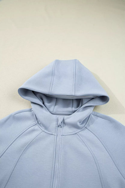 Women's Half Zip Thumbhole Sleeve Hoodie and Pants Set - Activewear Sets