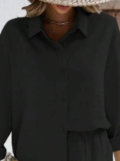 Women's Button Down Shirt and Shorts Set - Matching Sets