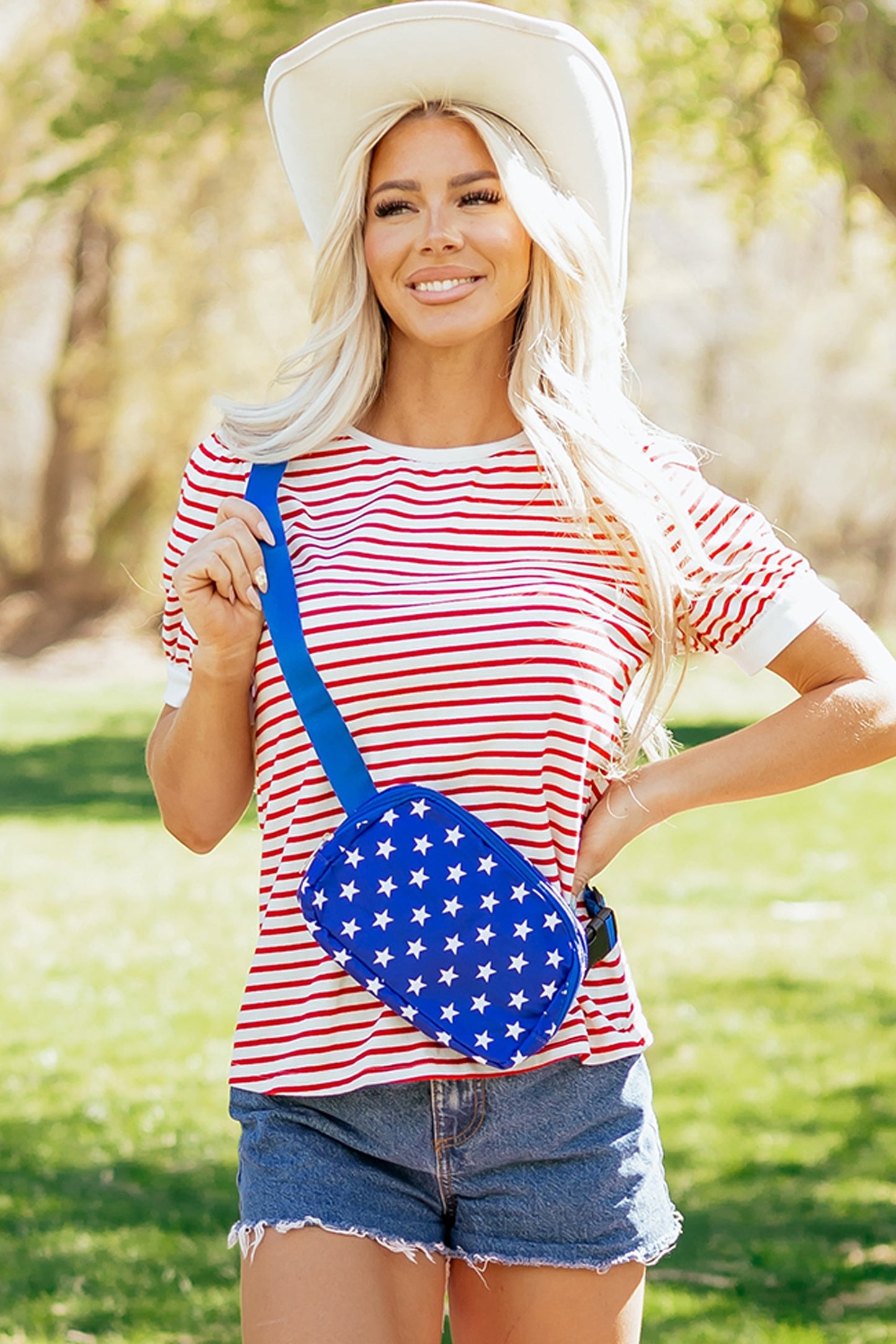 Classic Striped Puff Sleeve Casual T-Shirt — Comfortable Relaxed Everyday Style - Tops & Tees