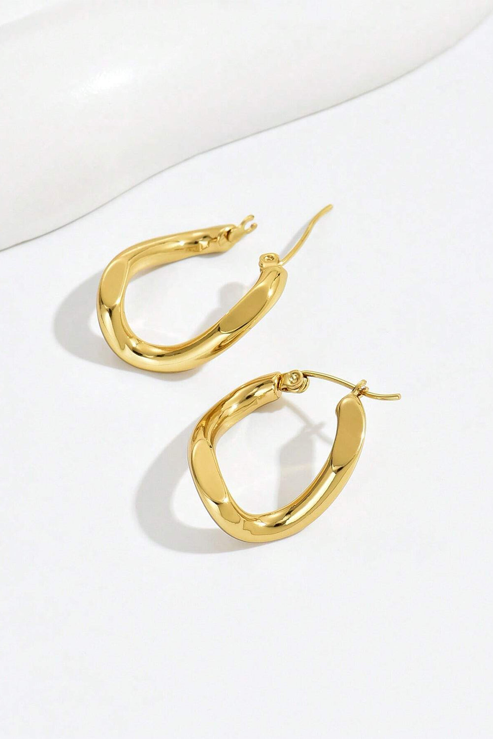 Spiral Stainless Steel Hoop Earrings — Elegant Minimalist Sophisticated Everyday Style - Jewelry
