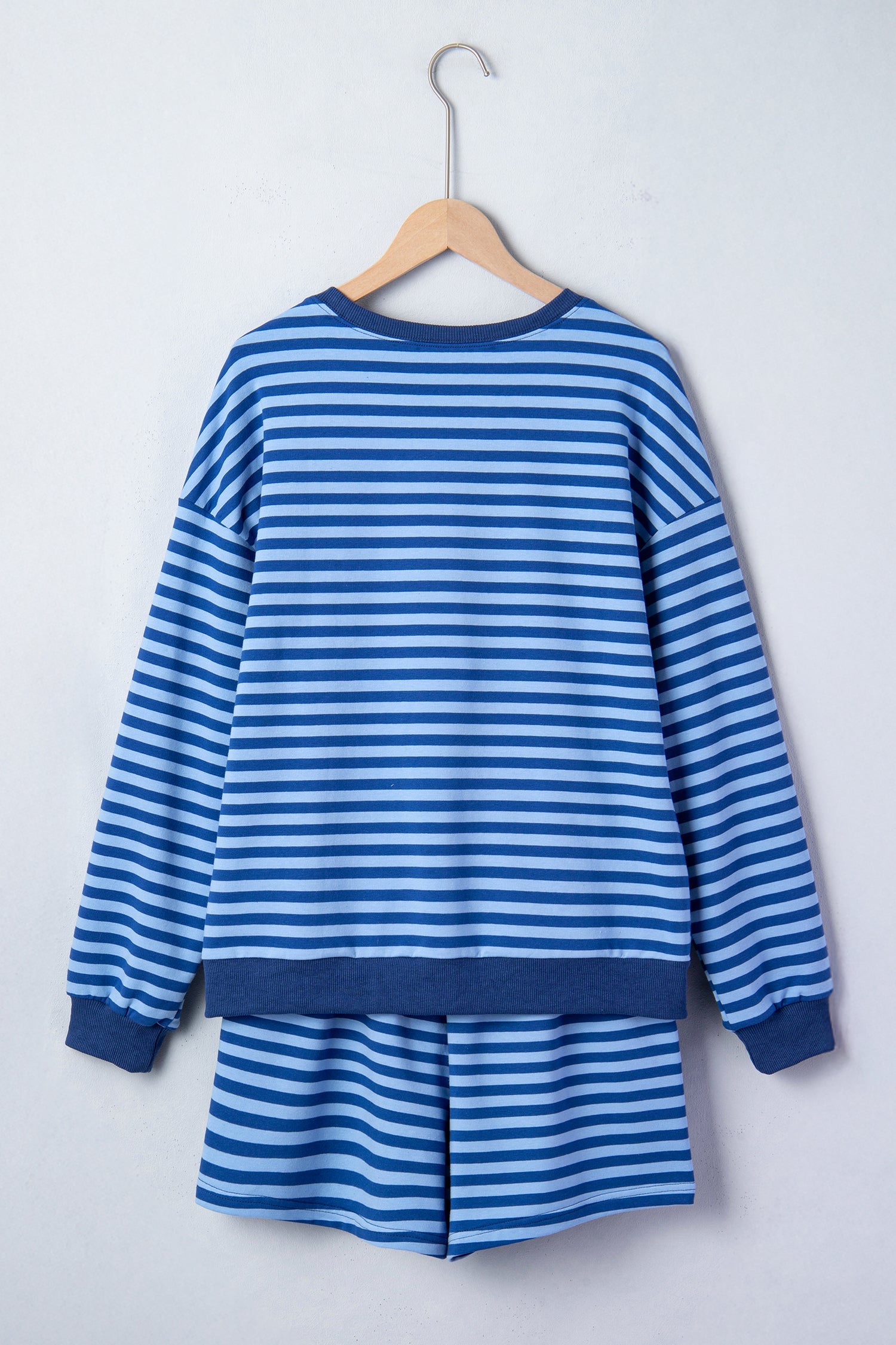 Striped Long Sleeve Top & Matching Shorts Casual Two-Piece Set — Timeless Comfortable Style - Short Sets