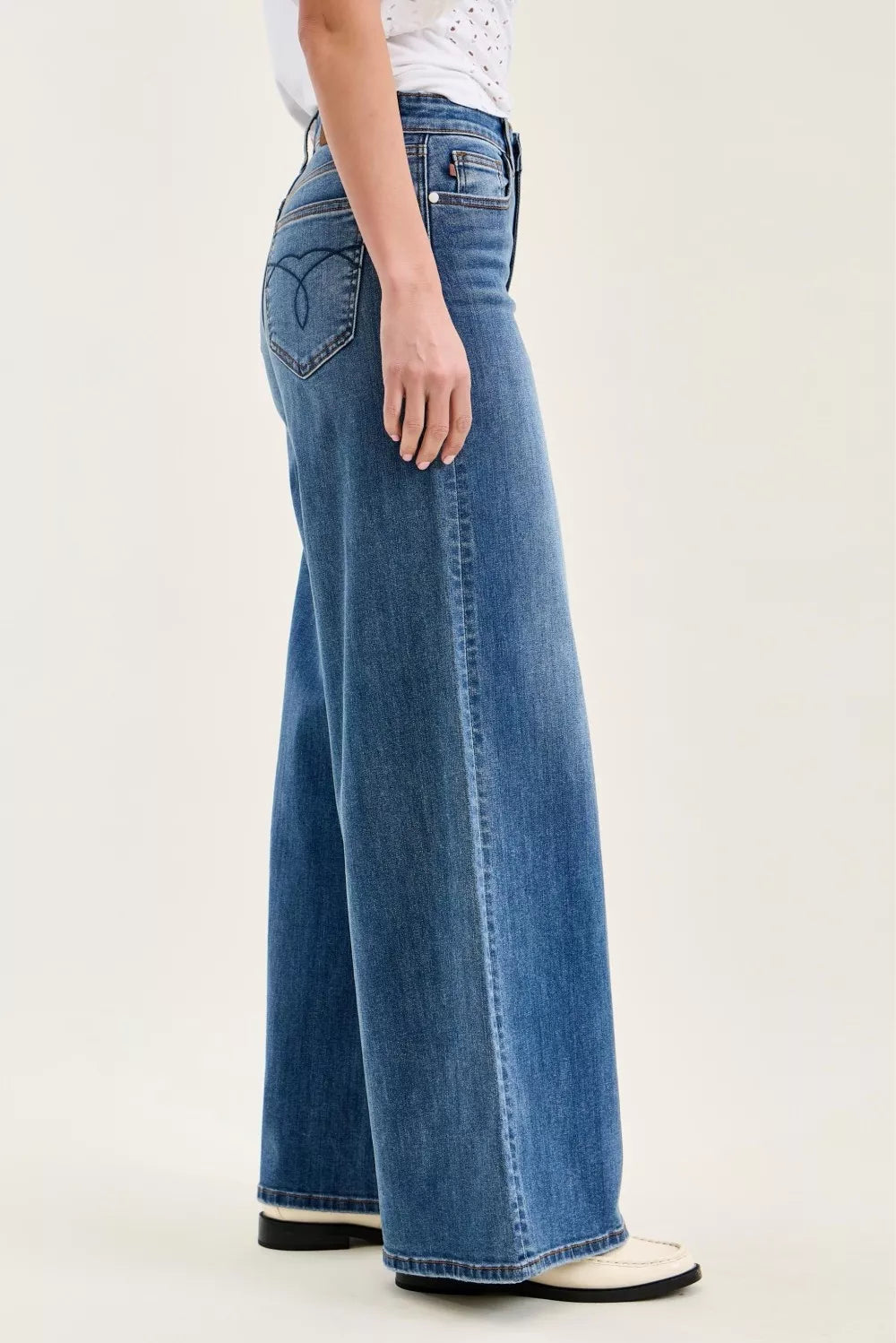 High Waist Palazzo Jeans - Jeans