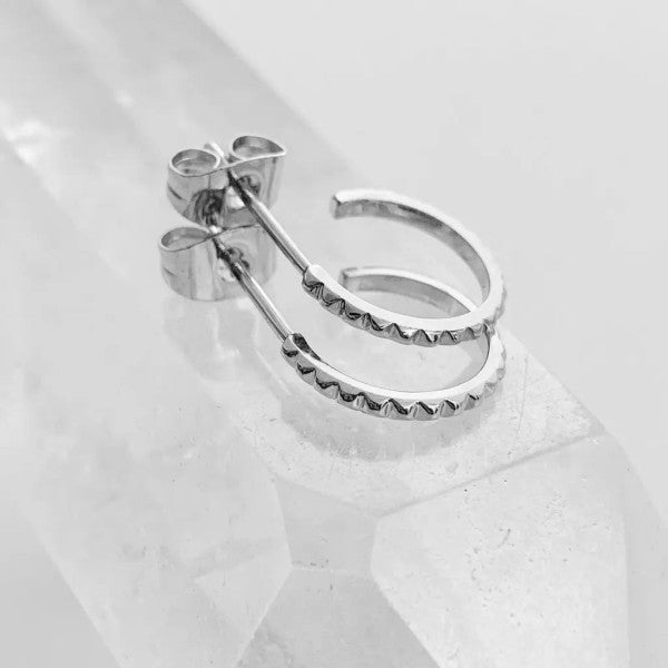 Bitty Spike Hoop Earrings Trendy Earrings Outfit Idea for Women | Ro + Ivy