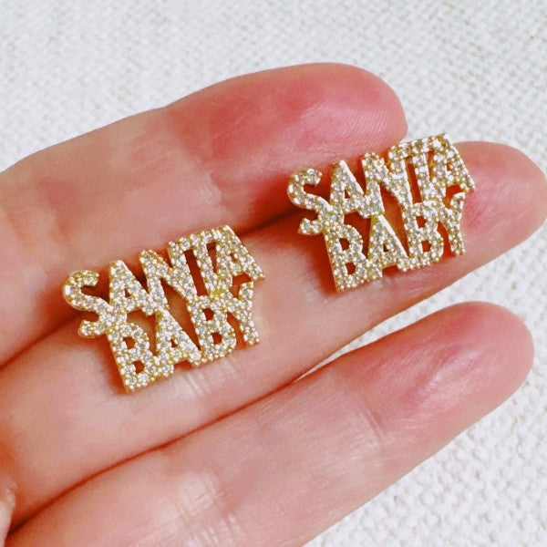 Holiday Santa Baby Statement Stud Earrings | Trendy Earrings Outfit Idea for Women by Ro + Ivy | Elevated Basics, Modern Comfort & Style