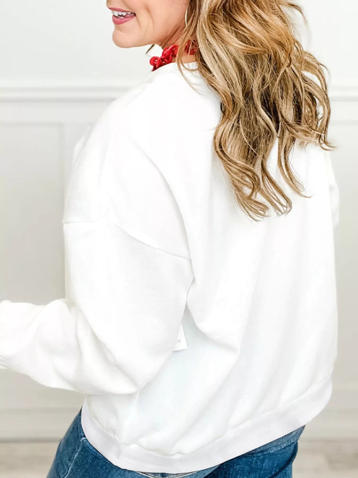 Plaid Merry Christmas Sweatshirt with Long Sleeves