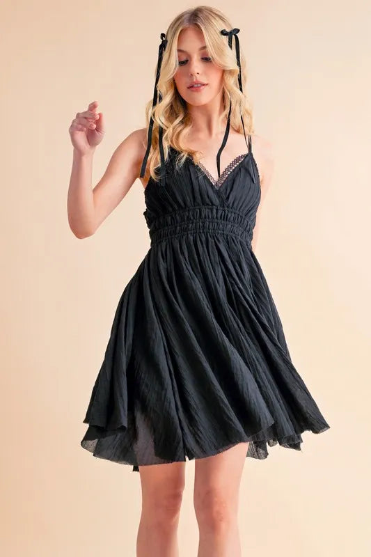 Lace Detail Mini Cami Dress – outfit idea for women | Ro + Ivy