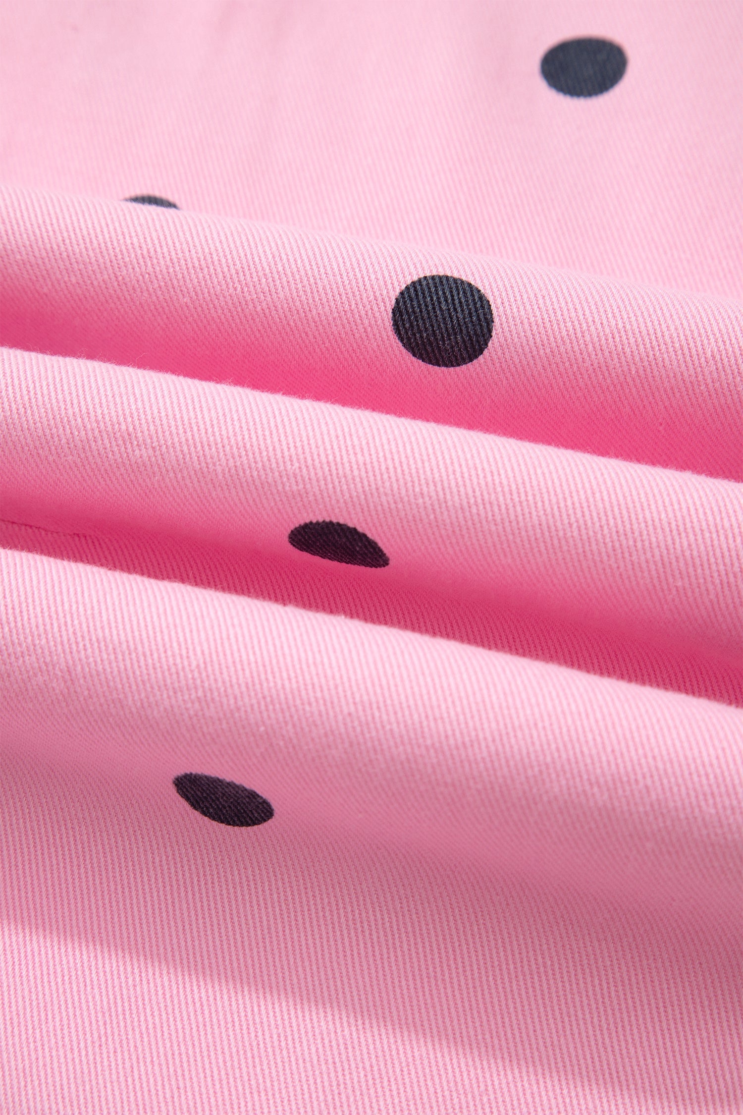 Polka Dot Denim Barrel Leg Overalls