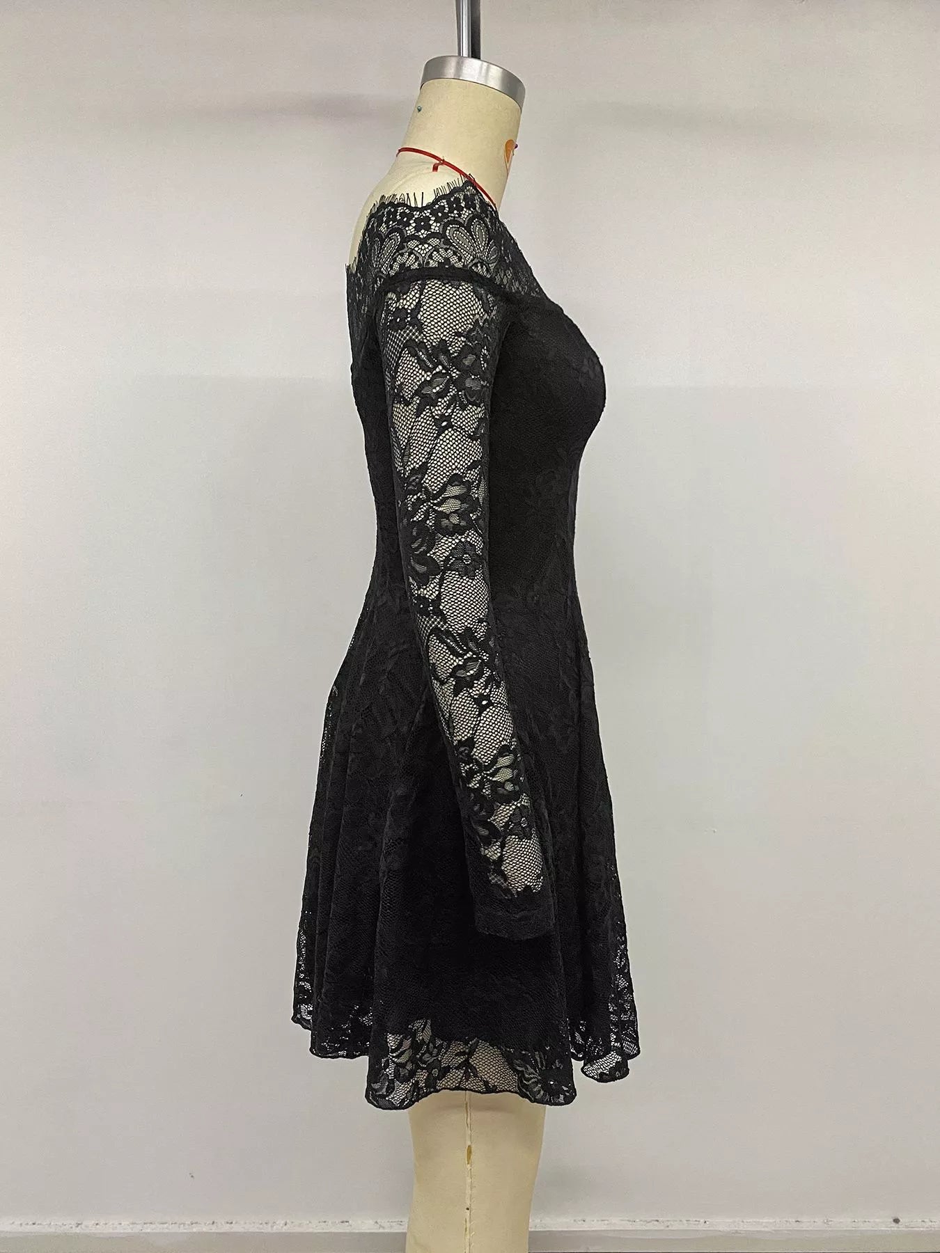 Women's Lace Off Shoulder Mini Dress - Mini Dresses