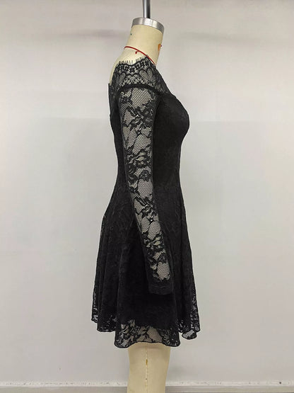 Women's Lace Off Shoulder Mini Dress - Mini Dresses