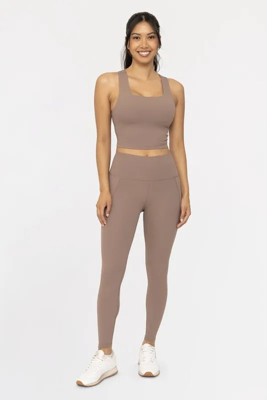Soft Ribbed High Waisted Leggings – outfit idea for women | Ro + Ivy