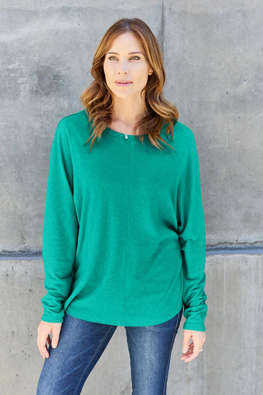 Relaxed Long Sleeve Round Neck Top
