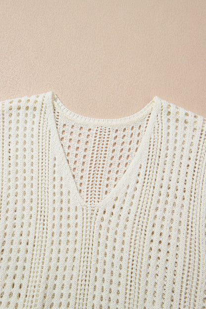 Crochet Open Knit Drawstring Waist Sleeveless Beach Cover-Up Dress — Elegant Warm-Weather Style - Swimwear/Beach Cover-ups