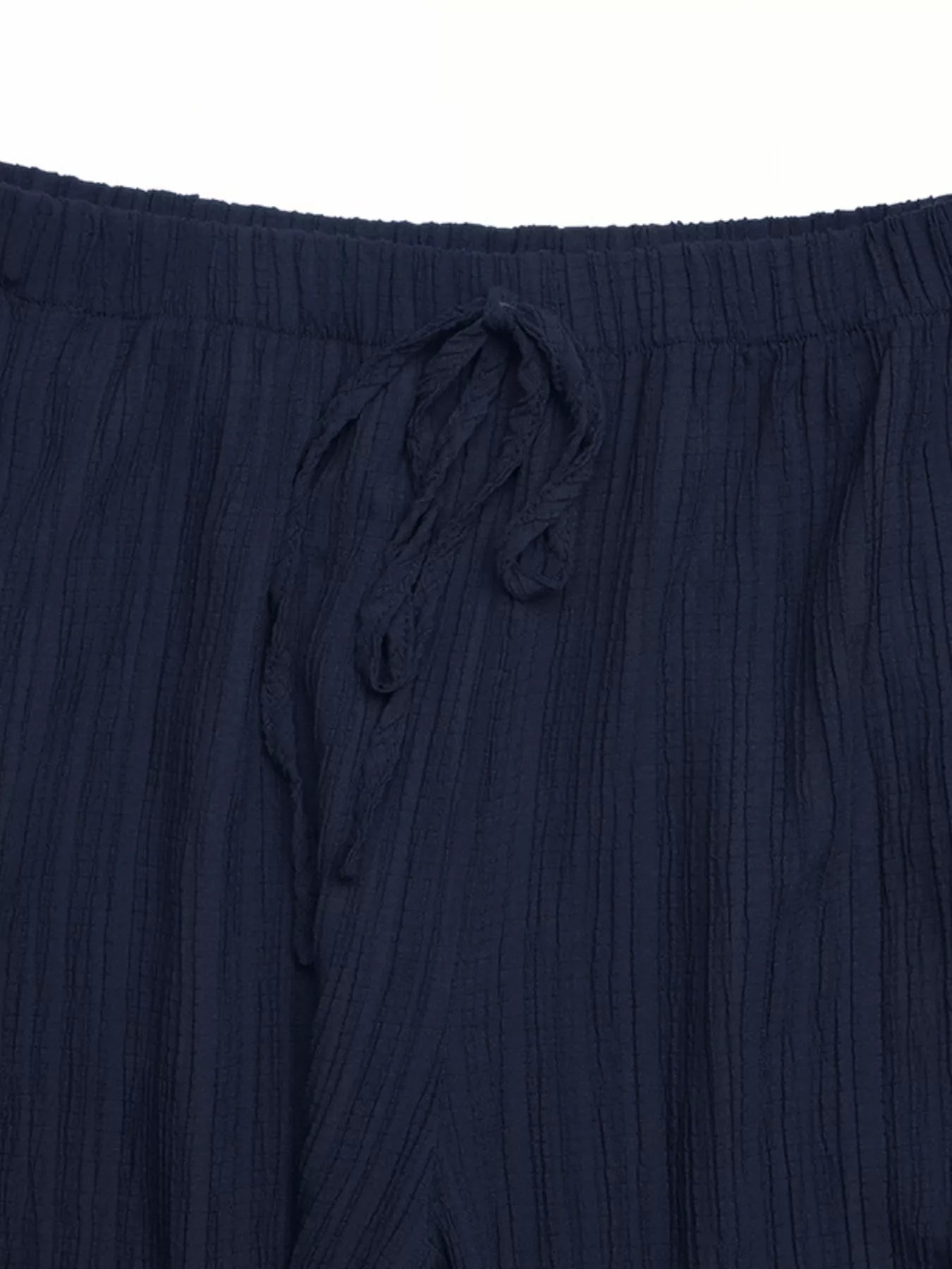 Women's Textured Tube Top and Flowy Wide Leg Pants Set - Matching Sets