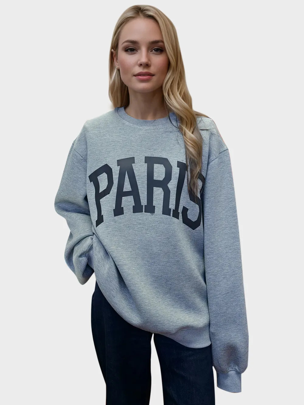 Paris Round Neck Long Sleeve Sweatshirt | Trendy Sweatshirts Outfit Idea for Women by Ro + Ivy | Elevated Basics, Modern Comfort & Style