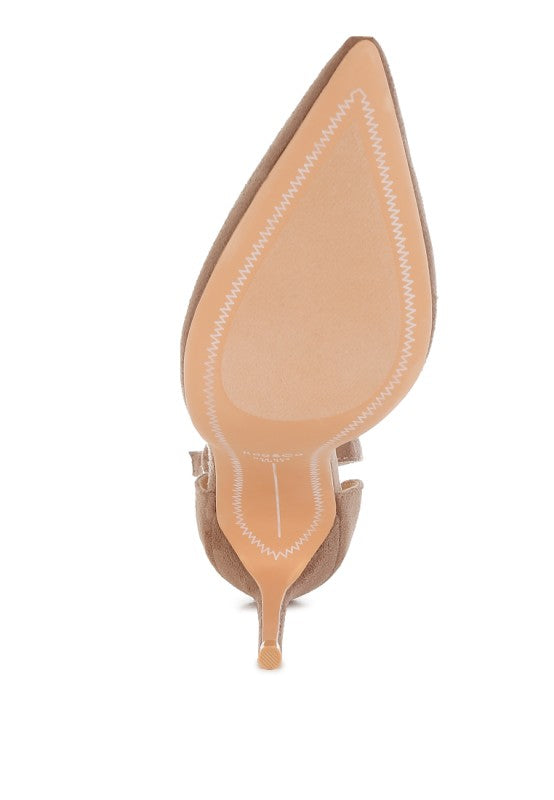 Microfiber Ankle Strap Stiletto Heels | Trendy Heels Outfit Idea for Women by Ro + Ivy | Elevated Basics, Modern Comfort & Style