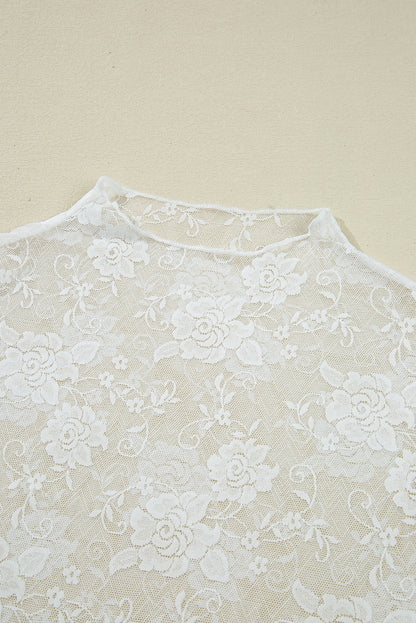 Floral Sheer Mesh Long Sleeve Top