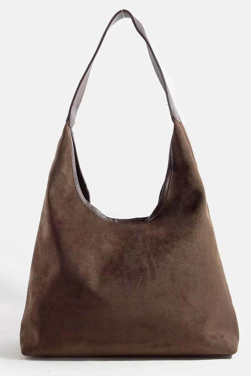 DBR one size Faux Suede Hobo Bag | Trendy Hobo Bags Outfit Idea for Women by Ro + Ivy | Elevated Basics, Modern Comfort & Style