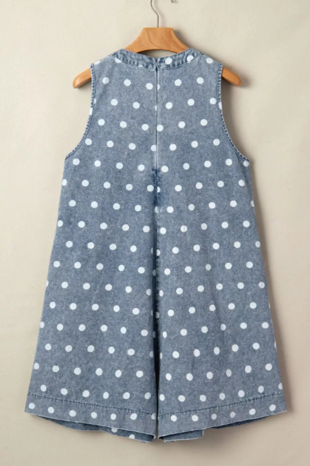 Women's Vintageka Dot Denim Romper - Rompers