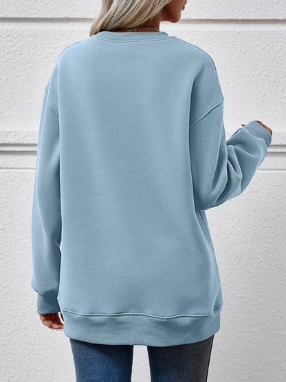 Faceless Gnomes Graphic Drop-Shoulder Sweatshirt