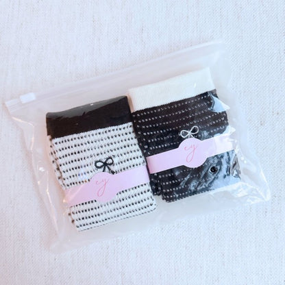 Stripped Bow Socks Set Of 2 | Trendy Socks Outfit Idea for Women by Ro + Ivy | Elevated Basics, Modern Comfort & Style