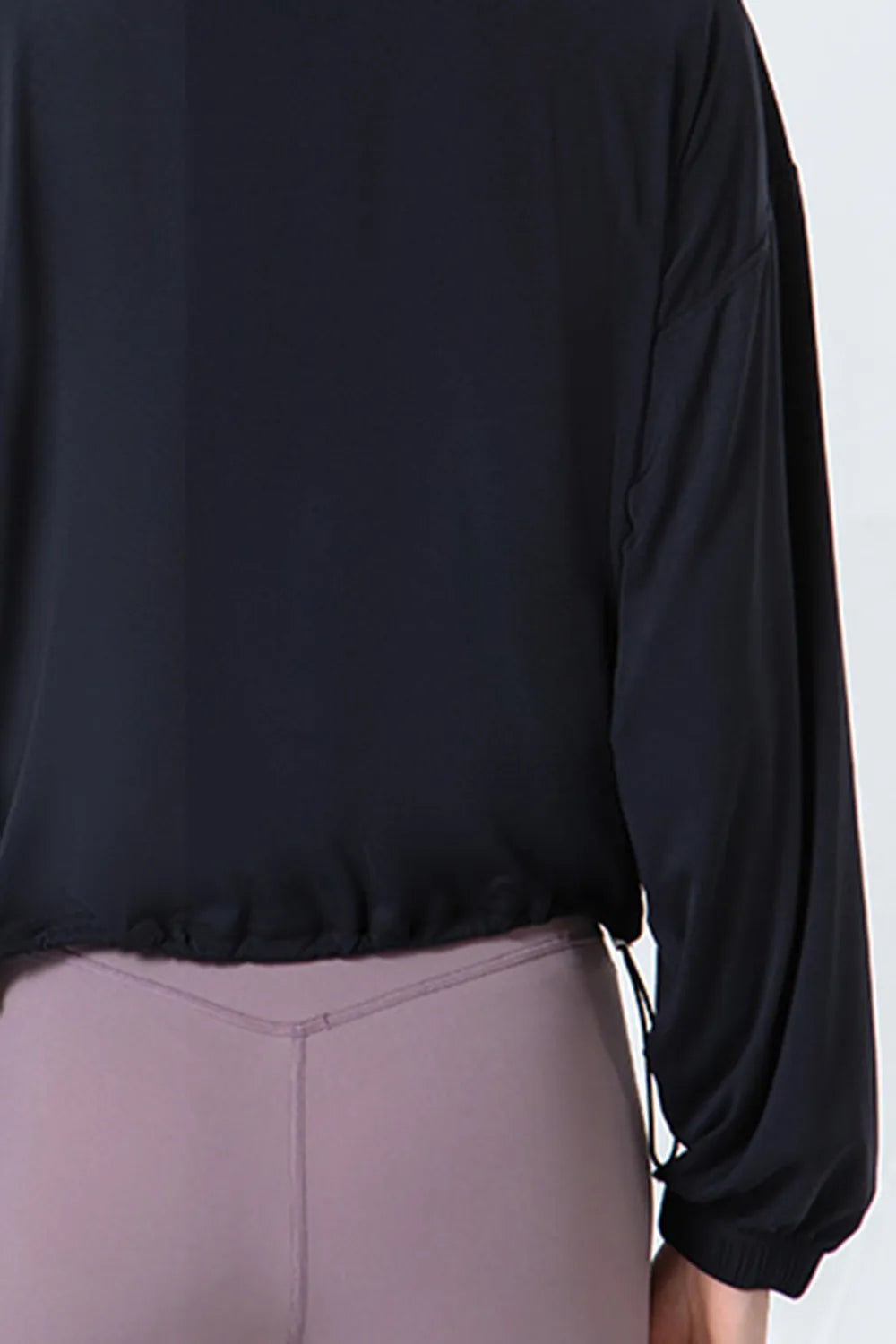 Side Drawstring Zip Up Dropped Shoulder Activewear Jacket