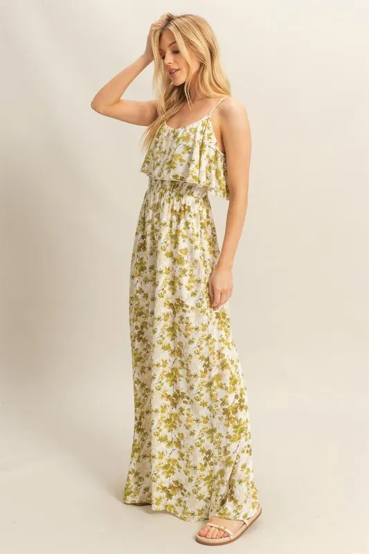 Floral Print Spaghetti Strap Wide Leg Jumpsuit – outfit idea for women | Ro + Ivy